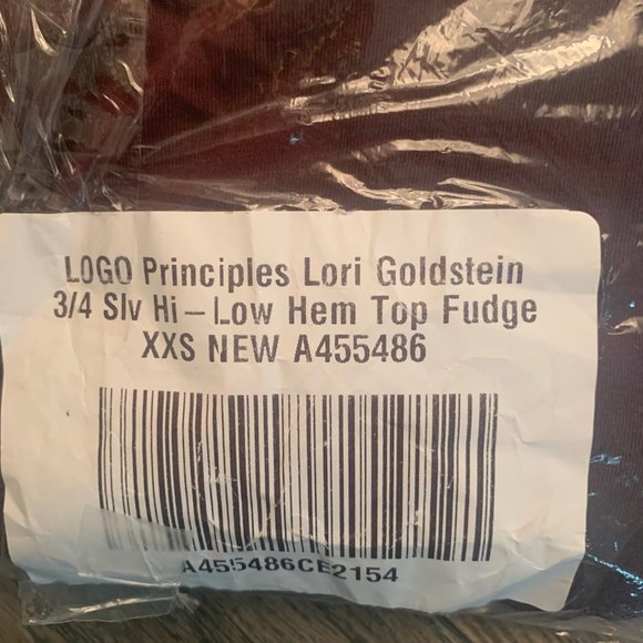 NWT LOGO PRINCIPLES BY LORI GOLDSTEIN 3/4 SLEEVE HI-LOW HEM TOP FUDGE XXS‎ - Picture 12 of 13